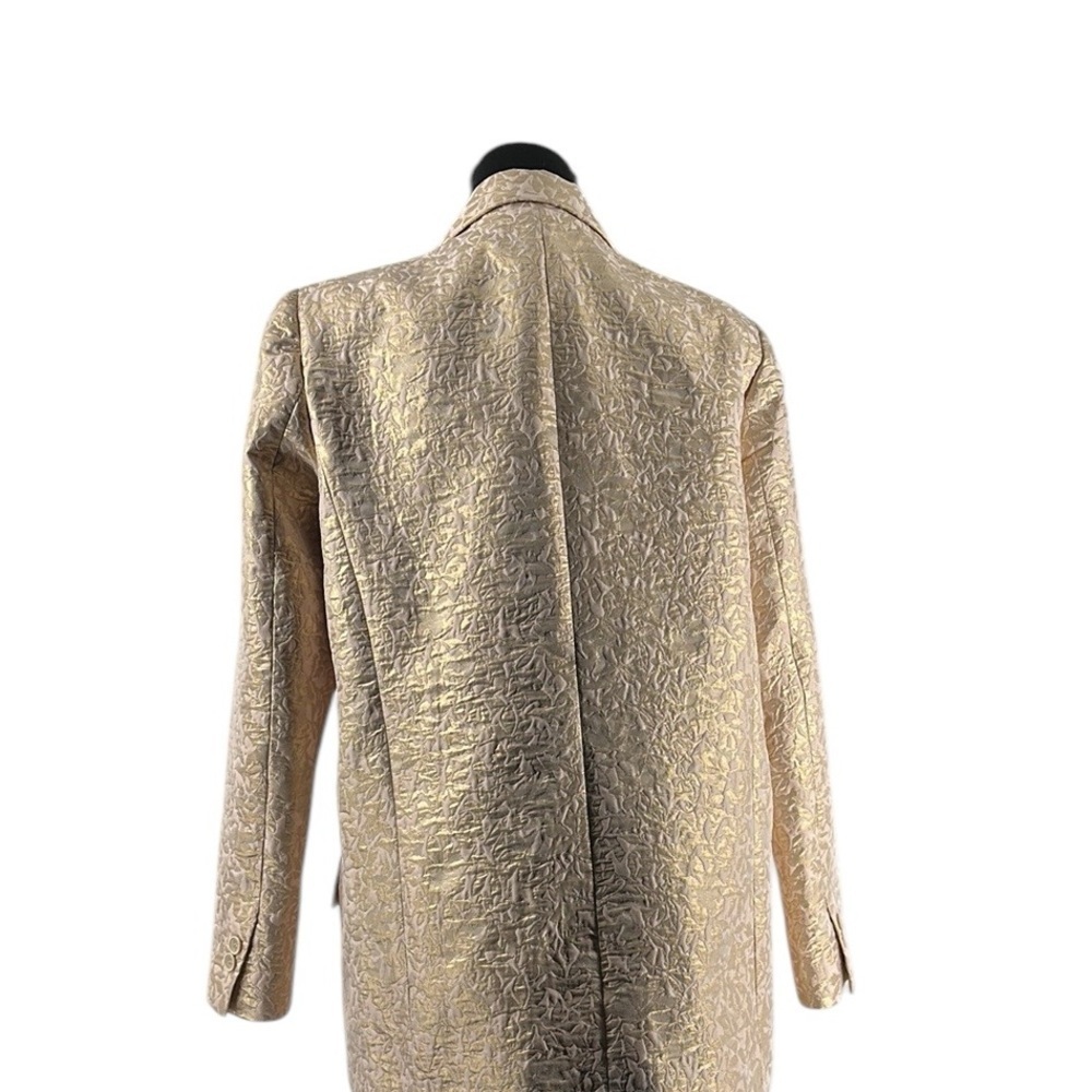 Zara blazer Gold jacquard jacket elegant pretty business casual event sz lg - Picture 11 of 11